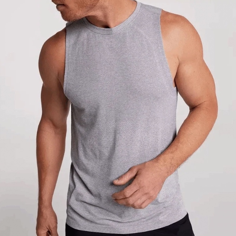 VRST Mens Circuit Seamless Tank Space Dye Silver Shadow XL MAX241403SD